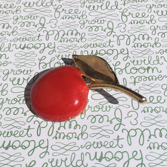 Cherry brooch pin 2.25“ by 1” pin up style - Picture 3 of 8